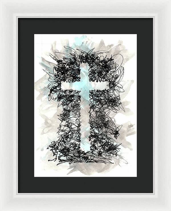 Chaos Order Cross 04 - Glorious Blue - Framed Print