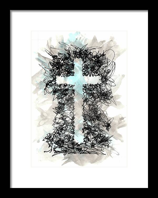 Chaos Order Cross 04 - Glorious Blue - Framed Print