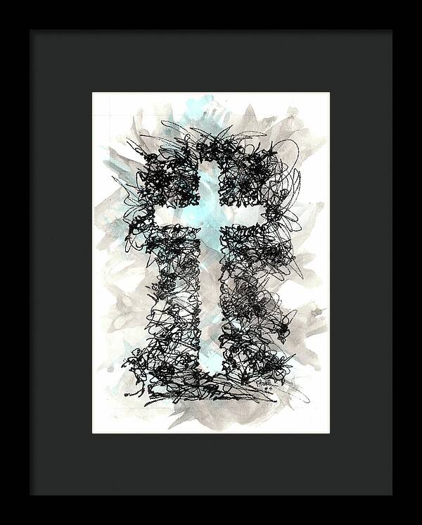 Chaos Order Cross 04 - Glorious Blue - Framed Print