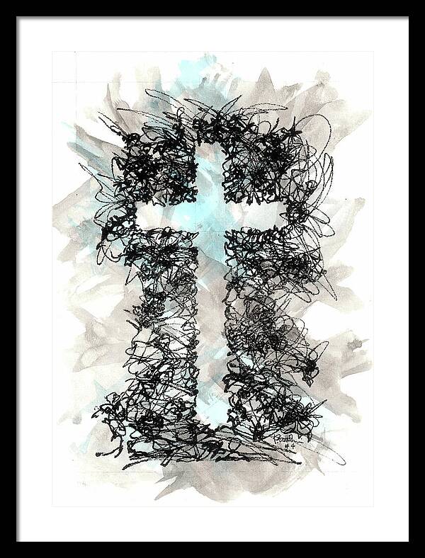 Chaos Order Cross 04 - Glorious Blue - Framed Print