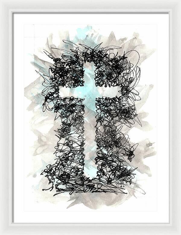 Chaos Order Cross 04 - Glorious Blue - Framed Print