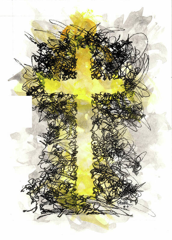 Chaos Order Cross 04 - Luminous Yellow - Art Print
