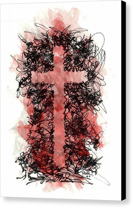 Chaos Order Cross 04 - Sorrowful Red - Canvas Print