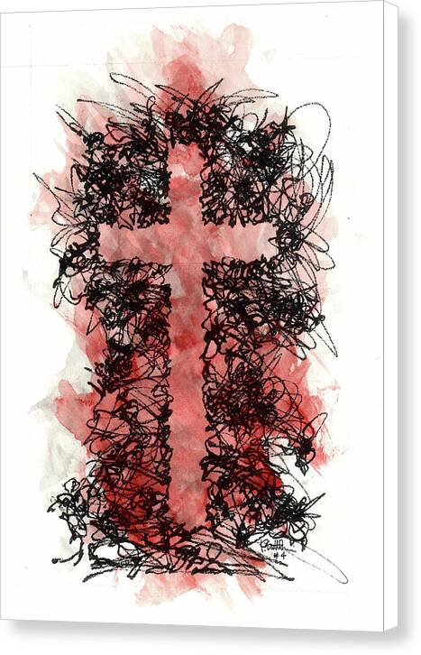 Chaos Order Cross 04 - Sorrowful Red - Canvas Print