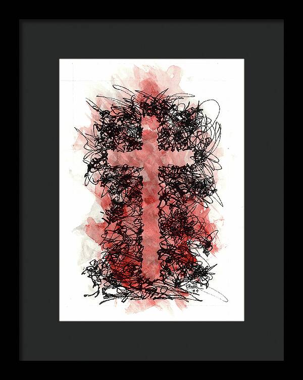 Chaos Order Cross 04 - Sorrowful Red - Framed Print