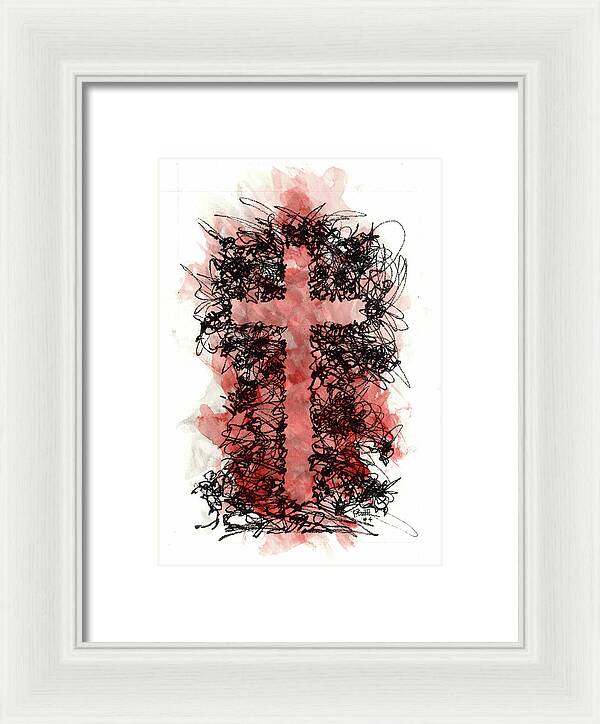 Chaos Order Cross 04 - Sorrowful Red - Framed Print