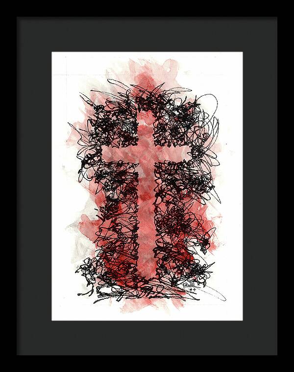 Chaos Order Cross 04 - Sorrowful Red - Framed Print