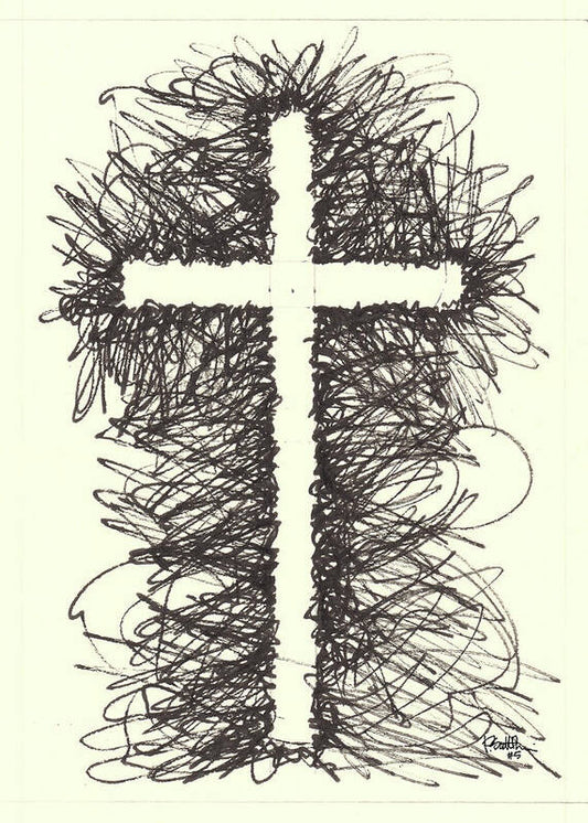 Chaos Order Cross 05 - Black and White - Art Print