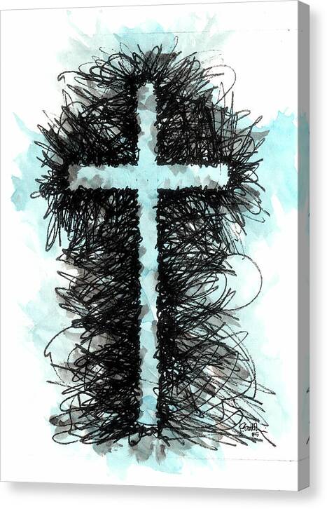 Chaos Order Cross 05 - Glorious Blue - Canvas Print