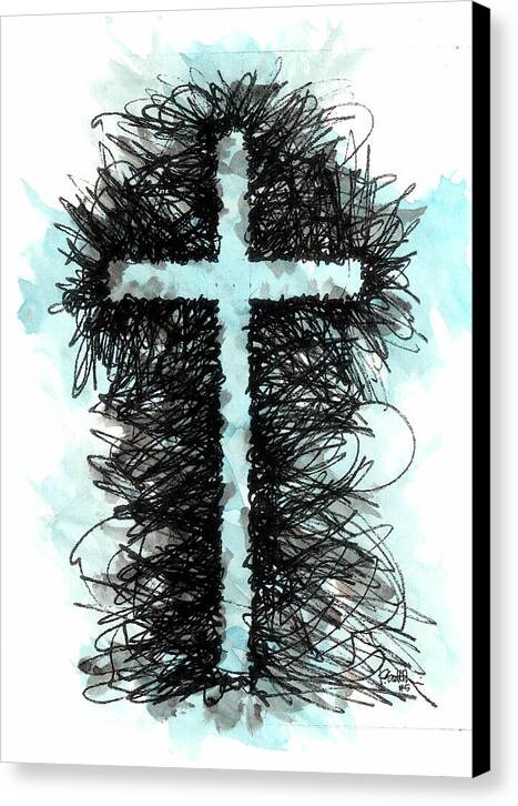 Chaos Order Cross 05 - Glorious Blue - Canvas Print