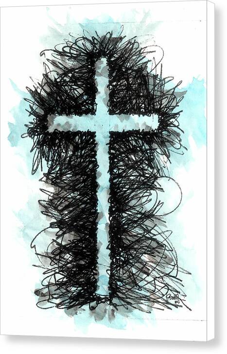 Chaos Order Cross 05 - Glorious Blue - Canvas Print