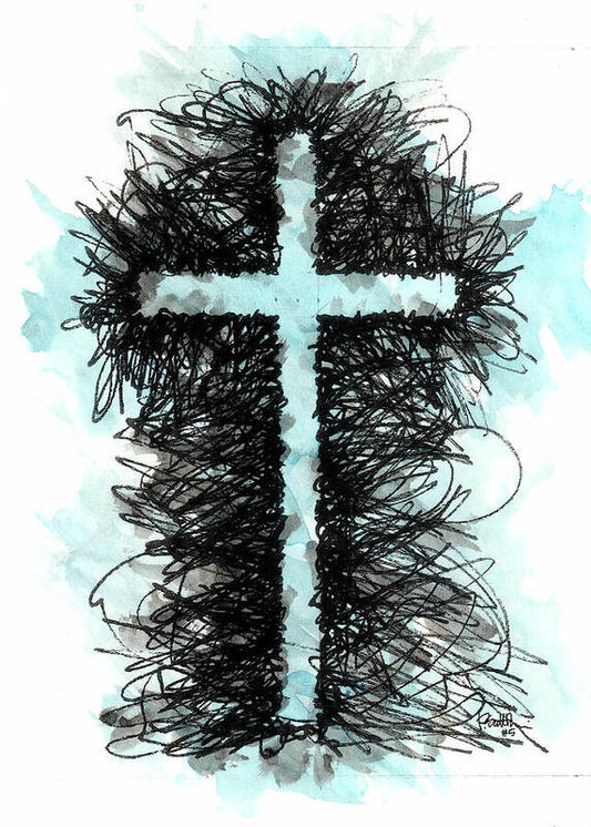 Chaos Order Cross 05 - Glorious Blue - Art Print