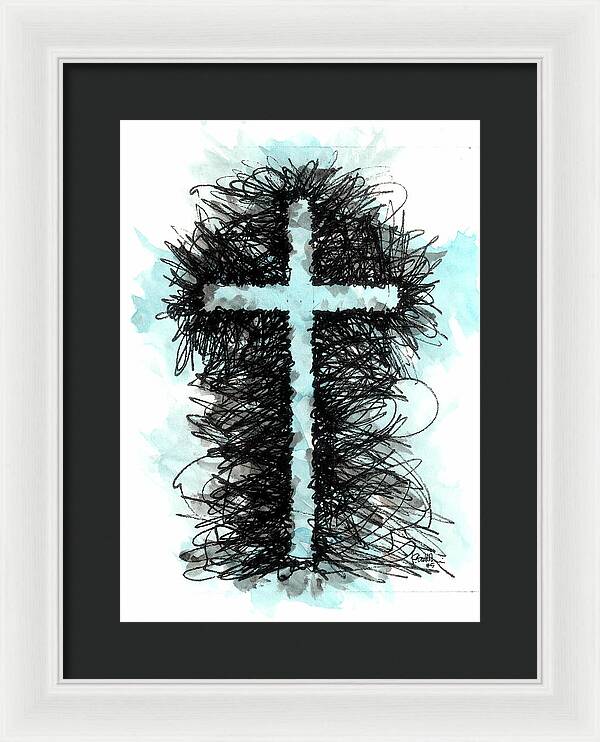 Chaos Order Cross 05 - Glorious Blue - Framed Print