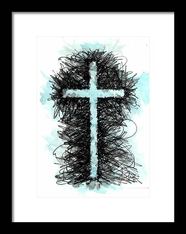 Chaos Order Cross 05 - Glorious Blue - Framed Print