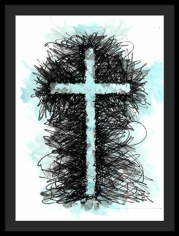 Chaos Order Cross 05 - Glorious Blue - Framed Print