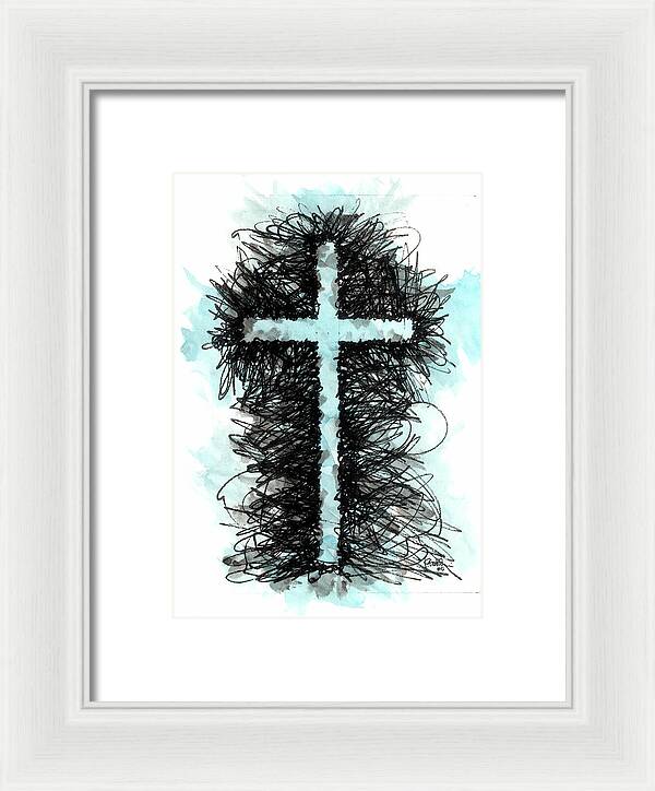 Chaos Order Cross 05 - Glorious Blue - Framed Print
