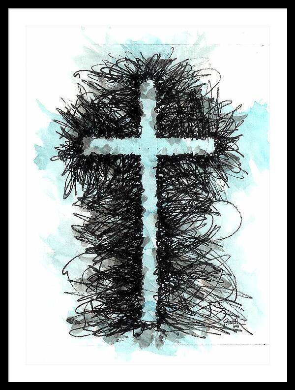 Chaos Order Cross 05 - Glorious Blue - Framed Print