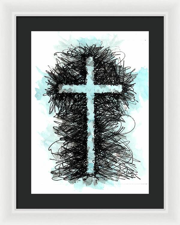 Chaos Order Cross 05 - Glorious Blue - Framed Print