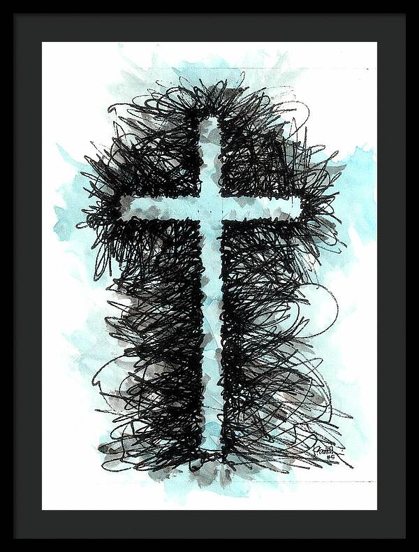 Chaos Order Cross 05 - Glorious Blue - Framed Print