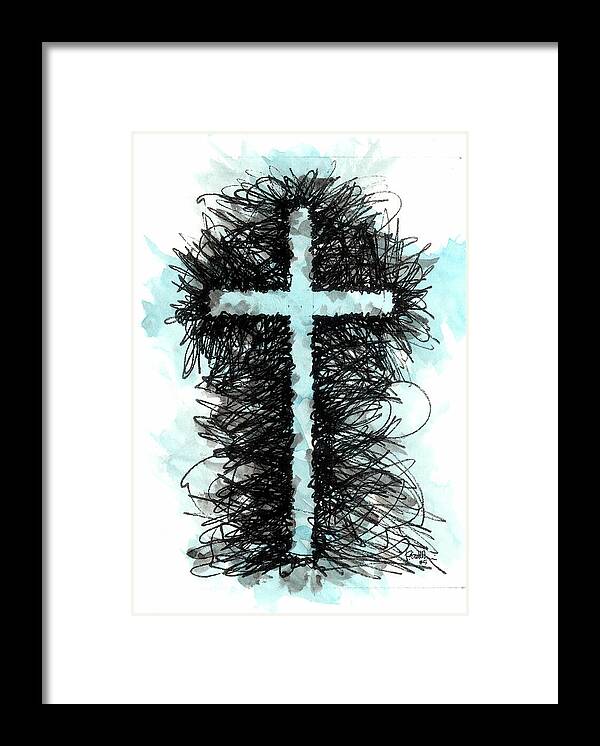 Chaos Order Cross 05 - Glorious Blue - Framed Print