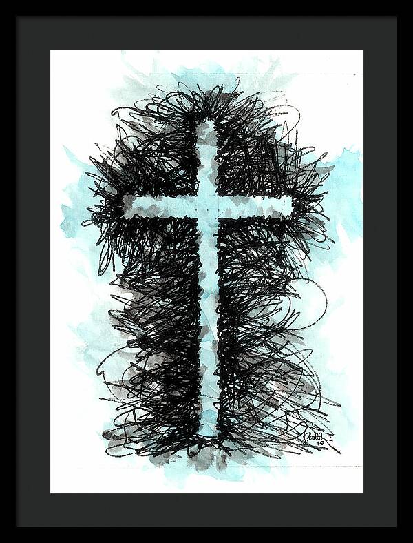 Chaos Order Cross 05 - Glorious Blue - Framed Print