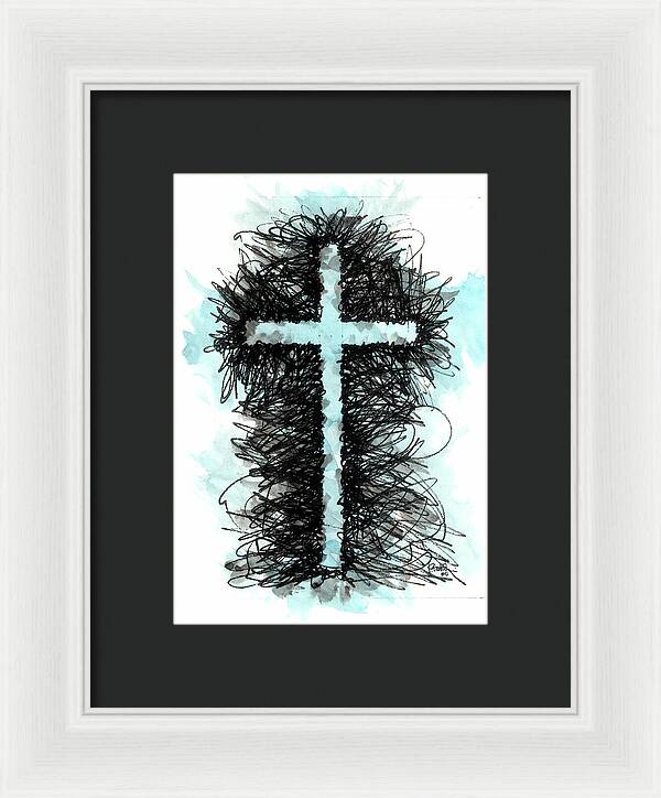 Chaos Order Cross 05 - Glorious Blue - Framed Print
