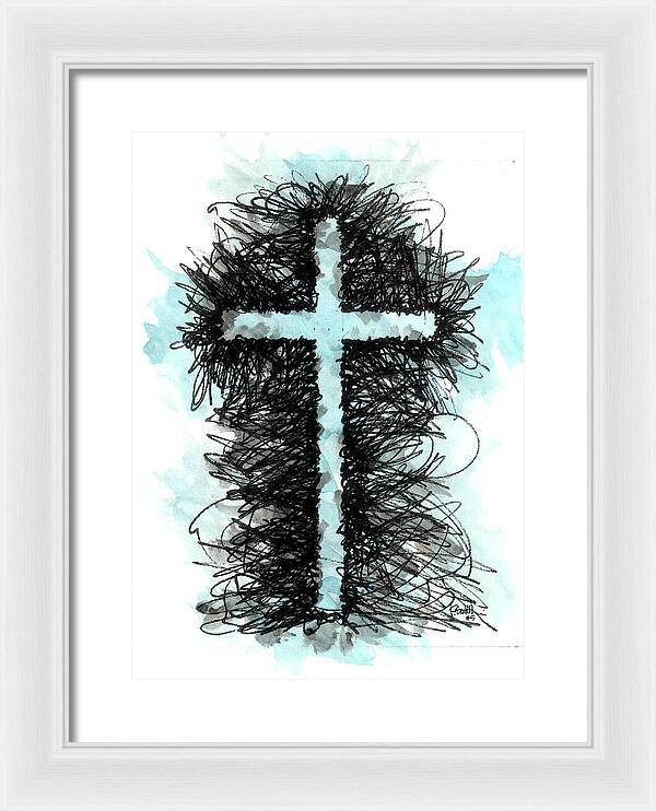 Chaos Order Cross 05 - Glorious Blue - Framed Print