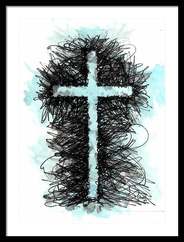 Chaos Order Cross 05 - Glorious Blue - Framed Print