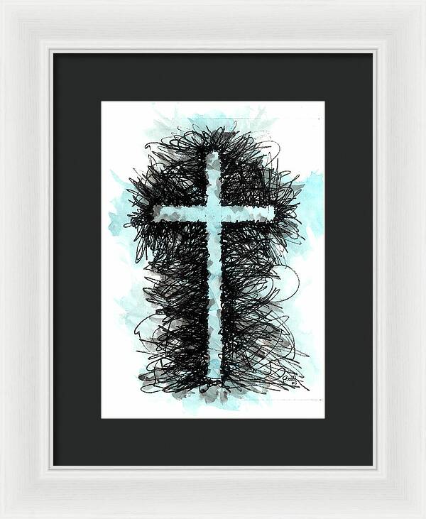 Chaos Order Cross 05 - Glorious Blue - Framed Print