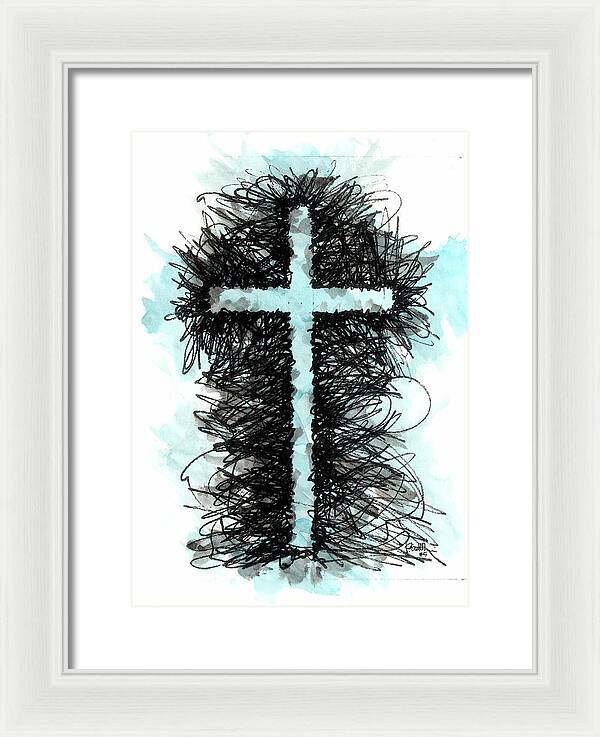 Chaos Order Cross 05 - Glorious Blue - Framed Print