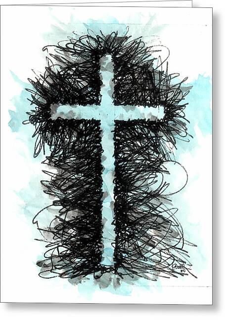 Chaos Order Cross 05 - Glorious Blue - Greeting Card
