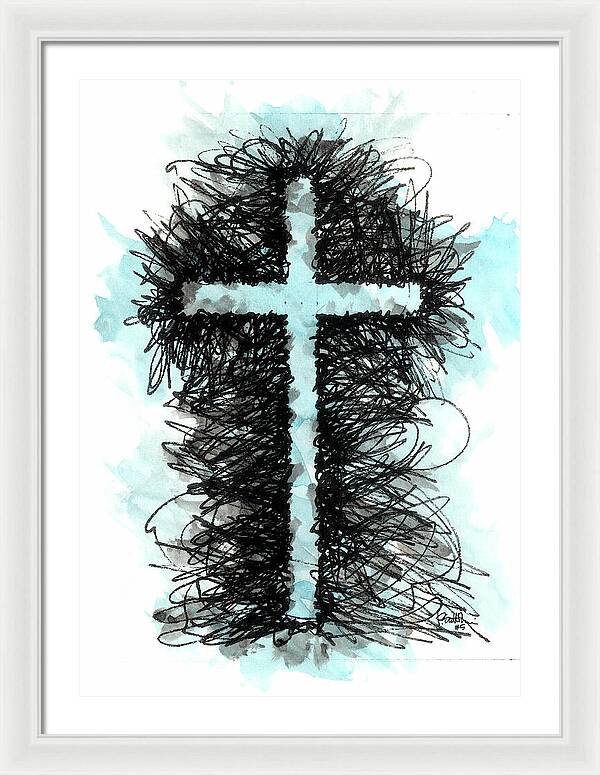 Chaos Order Cross 05 - Glorious Blue - Framed Print