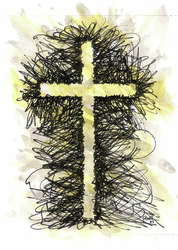 Chaos Order Cross 05 - Luminous Yellow - Art Print