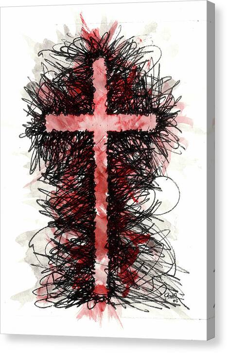 Chaos Order Cross 05 - Sorrowful Red - Canvas Print