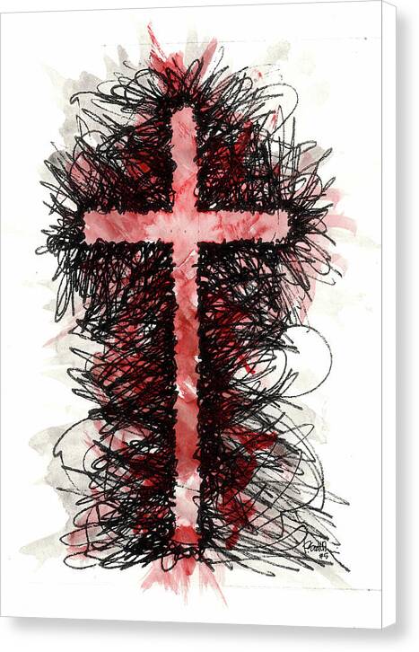 Chaos Order Cross 05 - Sorrowful Red - Canvas Print