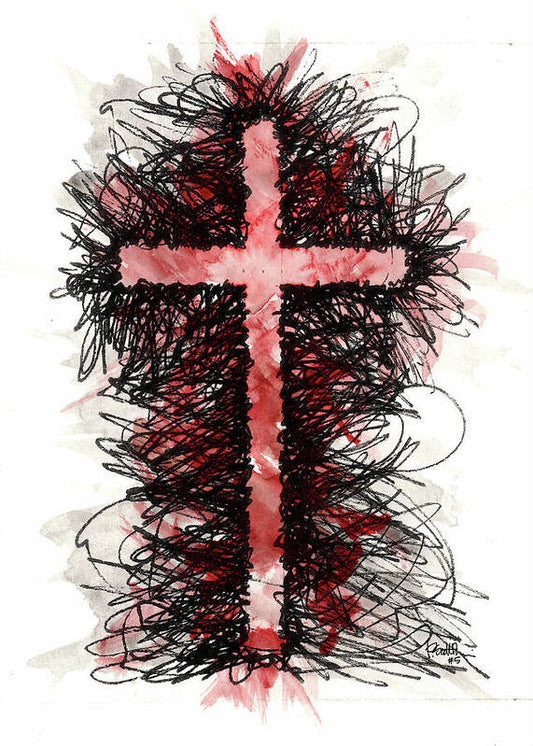 Chaos Order Cross 05 - Sorrowful Red - Art Print