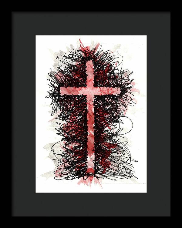 Chaos Order Cross 05 - Sorrowful Red - Framed Print