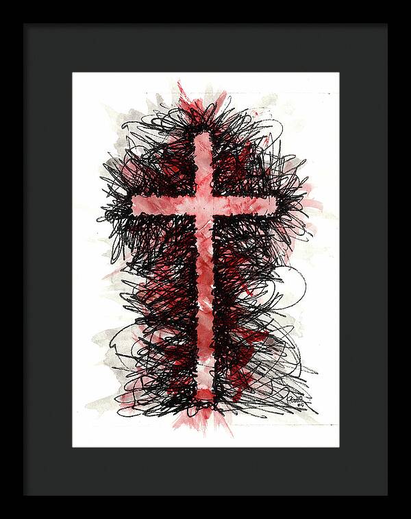 Chaos Order Cross 05 - Sorrowful Red - Framed Print