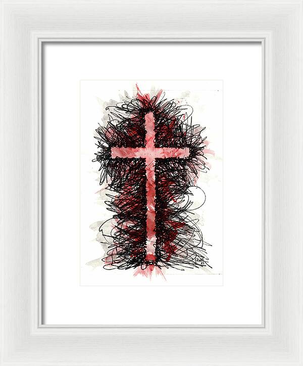 Chaos Order Cross 05 - Sorrowful Red - Framed Print
