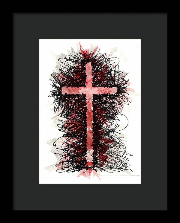 Chaos Order Cross 05 - Sorrowful Red - Framed Print