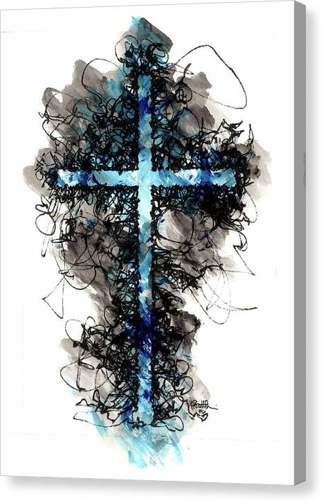 Chaos Order Cross 06 - Glorious Blue - Canvas Print