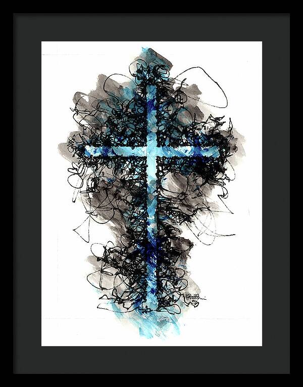 Chaos Order Cross 06 - Glorious Blue - Framed Print