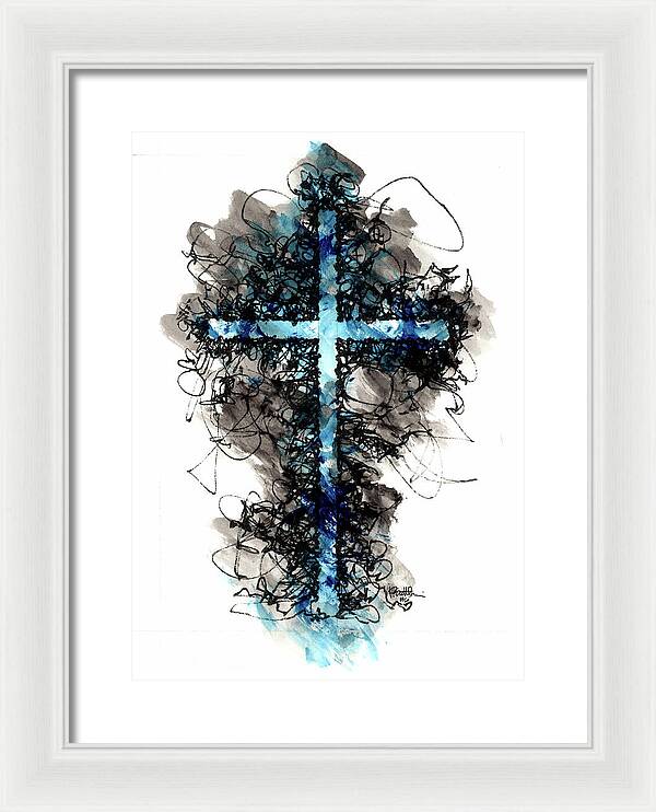 Chaos Order Cross 06 - Glorious Blue - Framed Print