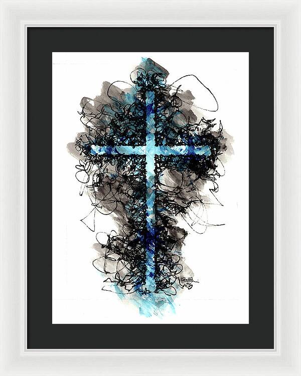 Chaos Order Cross 06 - Glorious Blue - Framed Print