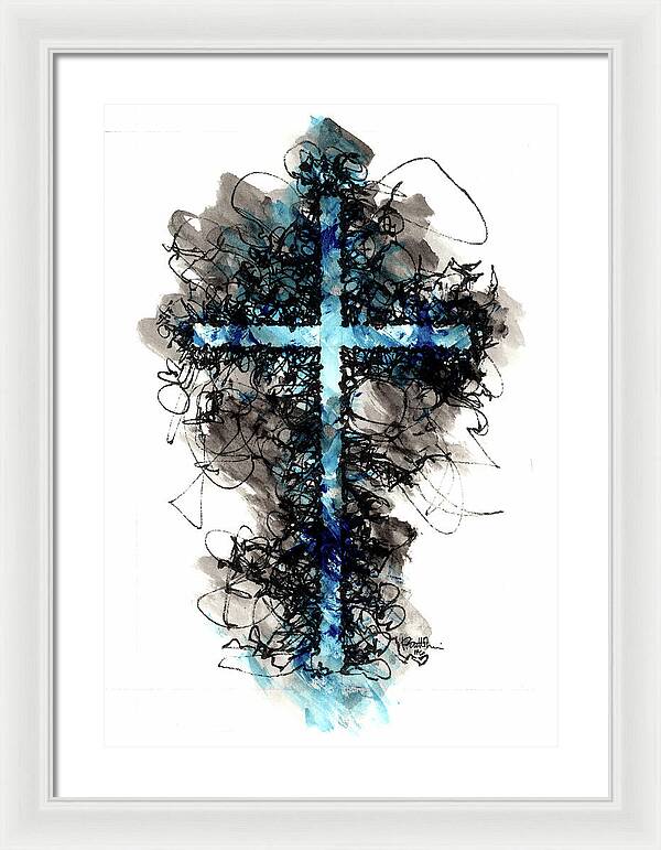 Chaos Order Cross 06 - Glorious Blue - Framed Print