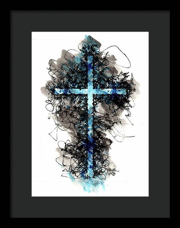 Chaos Order Cross 06 - Glorious Blue - Framed Print