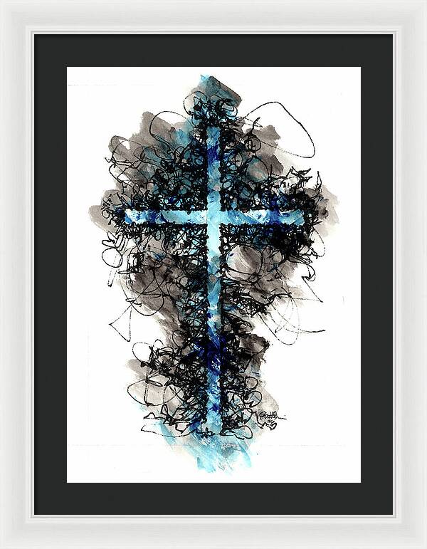 Chaos Order Cross 06 - Glorious Blue - Framed Print
