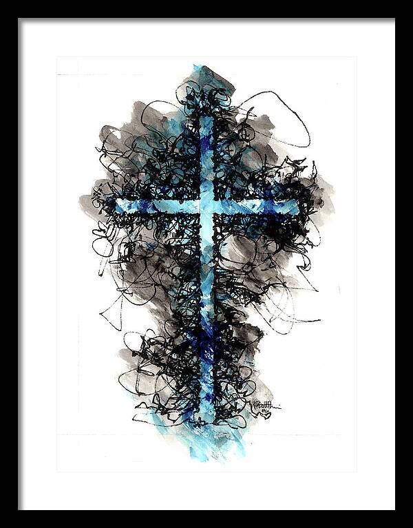 Chaos Order Cross 06 - Glorious Blue - Framed Print