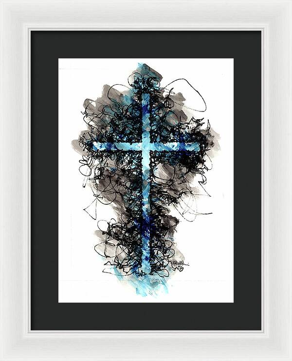 Chaos Order Cross 06 - Glorious Blue - Framed Print