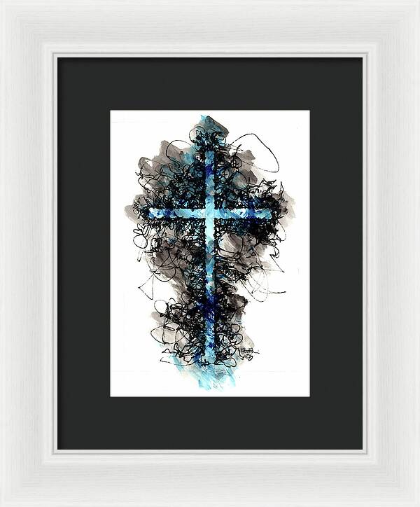 Chaos Order Cross 06 - Glorious Blue - Framed Print